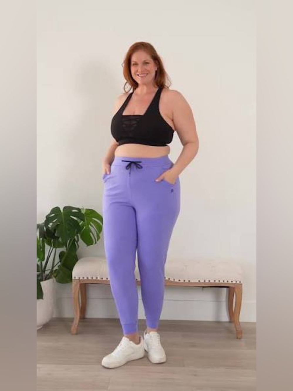 POP Fit Plus Size Lavender Drawstring Joggers
